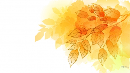 Autumn Aspen Leaves - abstract, yellow, aspen, gold, light, orange, leaves, fall, birch, autumn