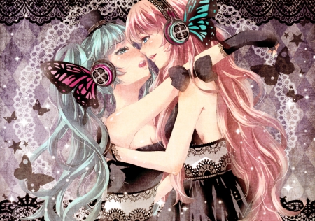 Vocaloid - girls, long hair, cute, headphones