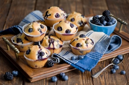 *** Blueberry muffins *** - fruits, cupcakes, food, blueberry, muffins