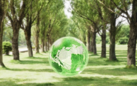 Green Earth - abstract, fantasy, green, earth, forest