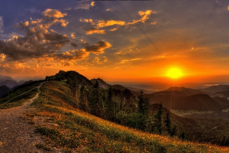 *** Sunset *** - nature, mountains, sunset, beautiful