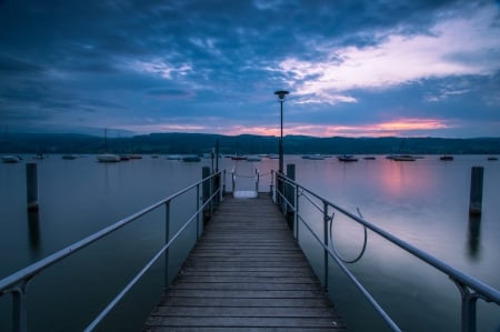 *** Bridge to the ocean *** - sky, ocean, nature, sunset