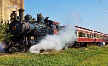 Steamtrain - locomotive, steam, railroad, vintage