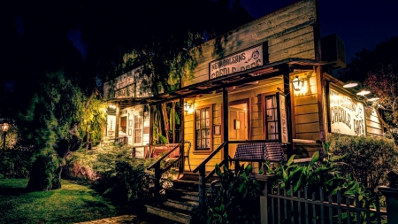 new orleans creole cafe in san diego - cafe, night, lights, old