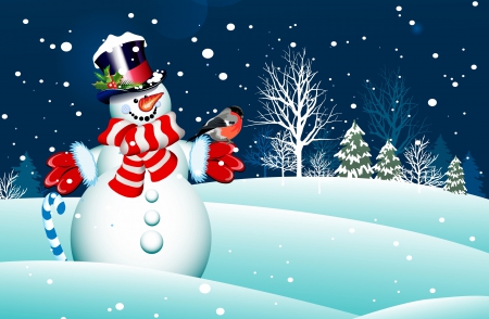 *** Happy Snowman *** - snowman, holidays, merry, christmas, happy