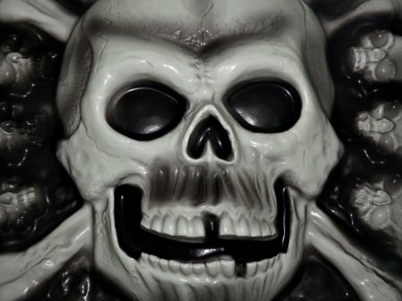 skull and bones - black, white, skull and bones, mask, halloween