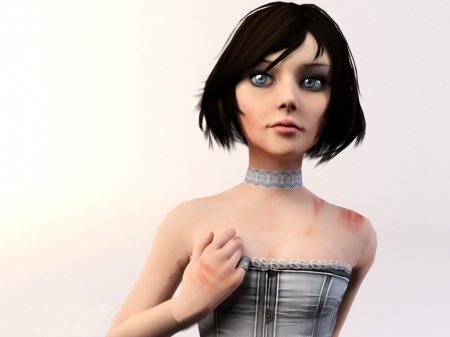 Elizabeth - girl, bioshock infinite, big daddy, video game