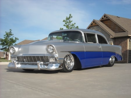 56 Chevy 210 - Silver, Bowtie, GM, Classic