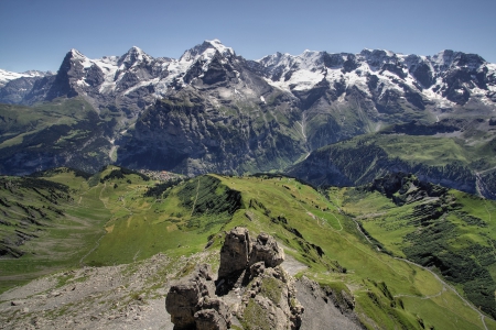 Alps - alps, nature, mountain, grass