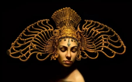 Shiva's Crown - face, portrait, woman, crown