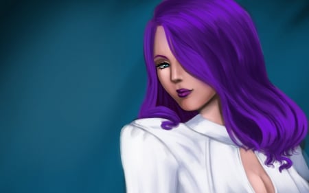 Purple Luna - white, woman, purple, girl, pink, blue, fantasy