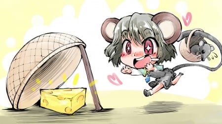 Nazrin - touhou, nazrin, trap, cheese