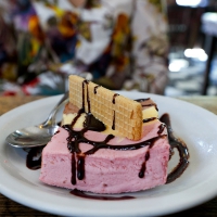 ice cream and wafers