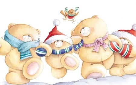 TEDDY BEAR FUN - spirit, bears, teddy, christmas