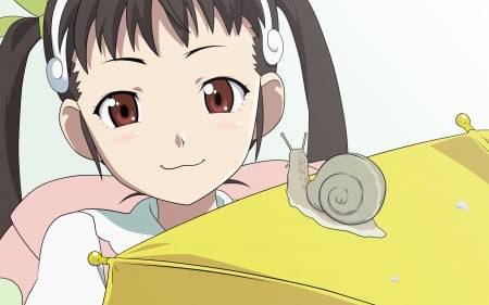 Bakemonogatari - cg, anime, Bakemonogatari, girl, snail