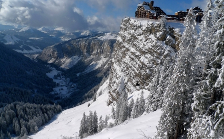 Rocky Mountain Home - fantasy house, mountain home, Rocky Mountain Home, winter cabin, fantasy home