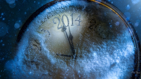 Winter 2014 - winter, 2014, clock, frost, time, celebrate, new years, ice, snow