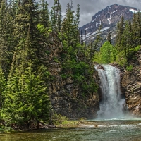 superb running eagle falls glacier np montana hdr