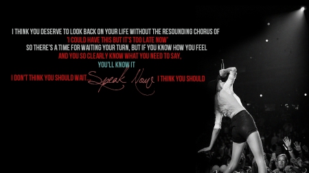 Taylor Swift - swift, tour, speak now, taylor, quote, taylor swift