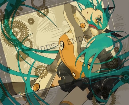 Odds & Ends - hatsune miku, skirt, green eyes, vocaloid, long hair, anime, gloves