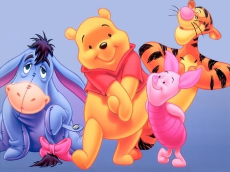 winnie de poeh - animated, disney, friends, walk