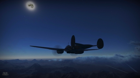 WT - moon, night, bomber, plane