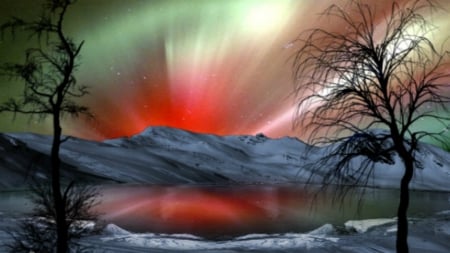 ~*~ Winter Northem Lights ~*~ - aurora, winter, aurora borealis, borealis, beautiful northem lights, northem lights