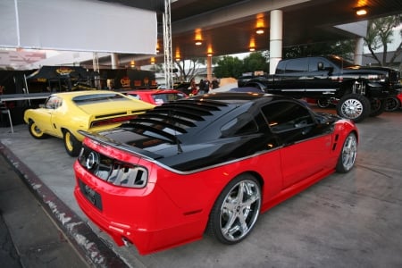 Black & Red Mustang - loovers, ford, sema show, mustang