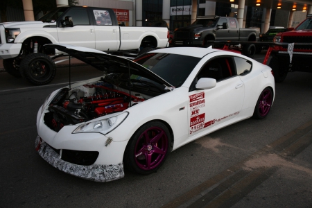 Hyundai-Genesis- - Hyundai, White, Purple Wheels, Sema Show