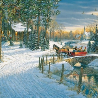 Sleigh ride in winter