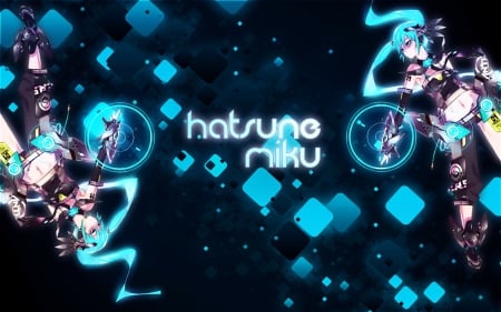 Hatsune Miku - pretty, anime, vocaloid, twintail, Hatsune Miku, long hair, dark, beauties, blue hair, nice, blue eyes, anime girl, game, beautiful, singer, cool, miku, awesome, lights, hatsune