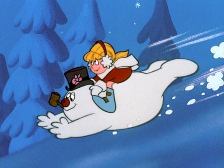 Frosty the Snowman Sliding - snowman, frosty, christmas, vmhenson