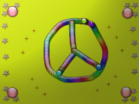 Peace for 2014 - 2014, rainbow, yellow, peace, pink, blue, green, metallic