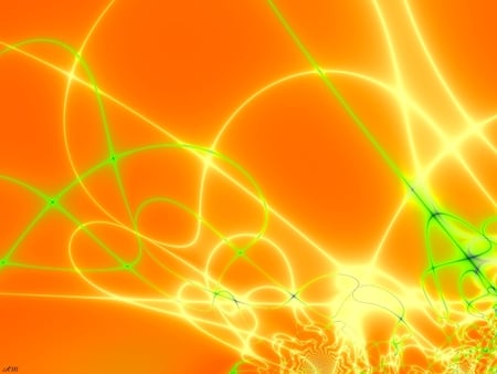 Electrically Charged - lines, electricity, computer art, 3d, orange, fractal