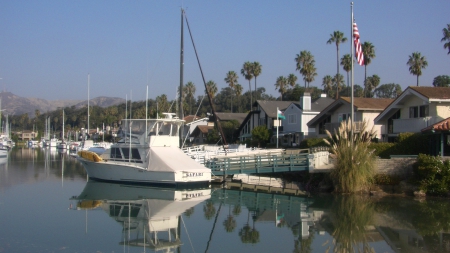 Nice Backyard (Ventura, Ca.) - Water, California, palmtrees, Boats, reflection, Ventura