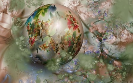 Fractal Bubble - fractal, autumn, fall, abstract, colors, 3dandcg, bubble