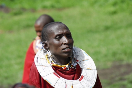 Woman Masai - woman, red, masai, green, child