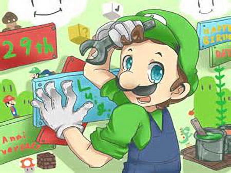 Luigi - mario brothers, luigi, anime, wallpaper