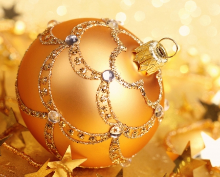 Golden Christmas - christmas, golden christmas, magic christmas, xmas, golden ball