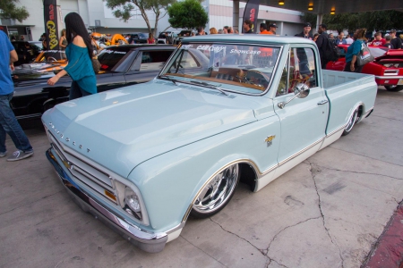 Slammed C-10 - lite blue, classic, truck, gm