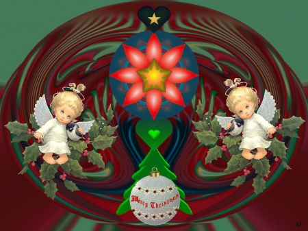 Merry Christmas - eye candy, collage, 3D, fractal, Abstract