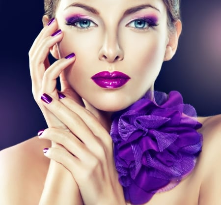 Purple Lady for Carmen(carmenmbonilla) - purple, lady, make up, sonyazhuravetc, model