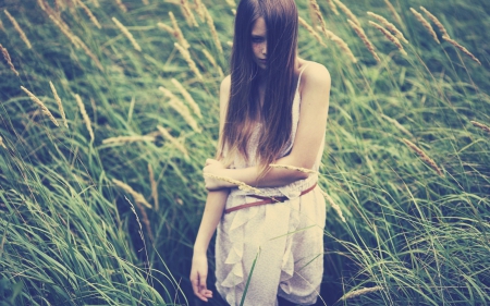 Women - hairs, stand, model, Women