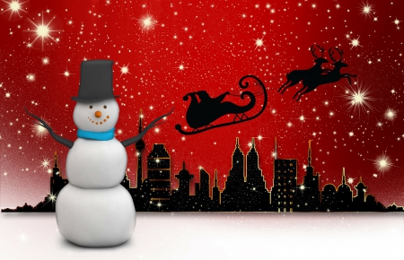 Snowman! - christmas, santa, city, snowman