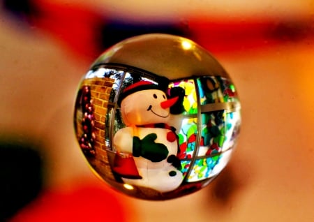 MERRY CHRISTMAS - santa, glass, ball, trapped, christmas