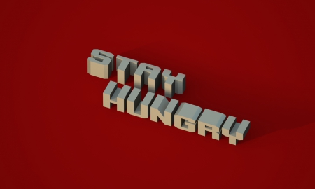 Stay Hungry - alphabet, 2d, hungry, cg, minimalistic, cool, exact, wide, red, 3d, stay, color, letters, hunger, shadow