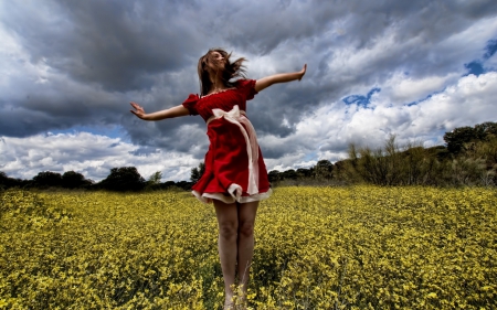 Happy Girl - jump, girl, happy, model