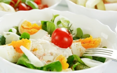 Salad - eggs, salad, vegetables, delicioous, food, photo