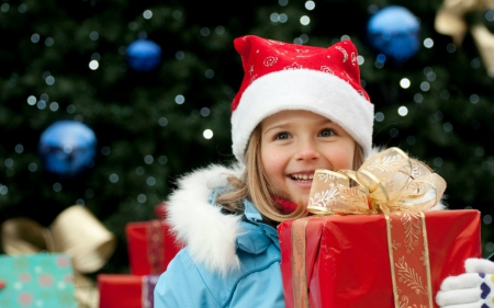 Christmas gift - child, smile, gift, christmas