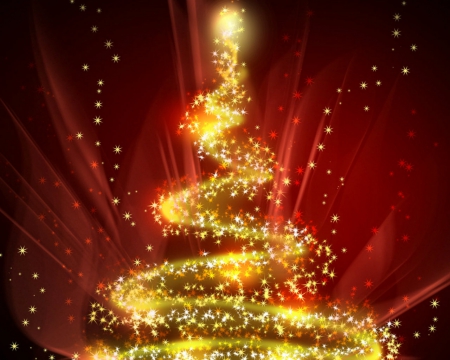 Christmas Tree - Christmas tree, abstract, sparks, glitters